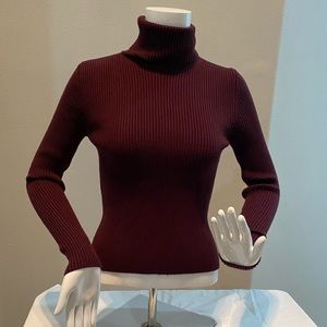 Zara Maroon Turtleneck Blouse